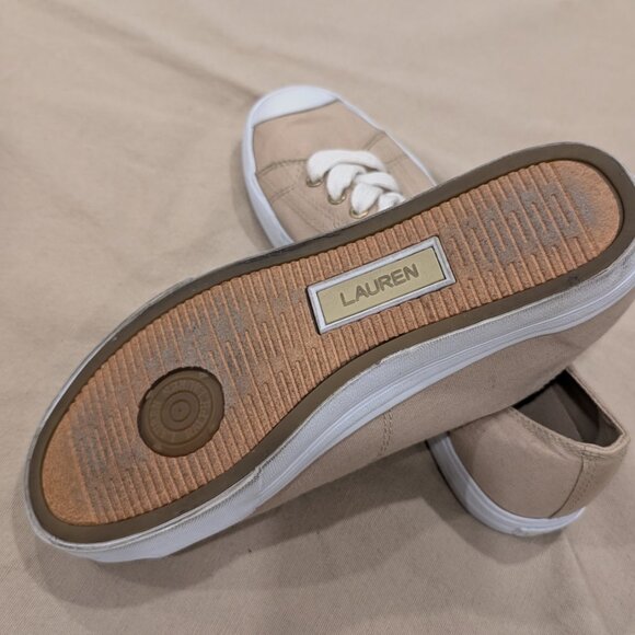 Polo Ralph Lauren Canvas Beige Beachy Sneakers - Women's sz 7.5 - Picture 7 of 12